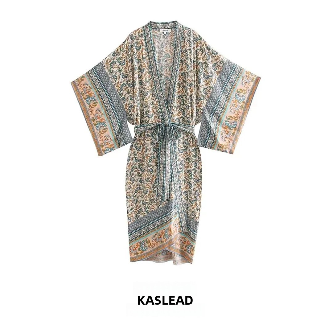 Street Fashion Kimono - KASLEAD Новое женское платье-кимоно свободного кроя