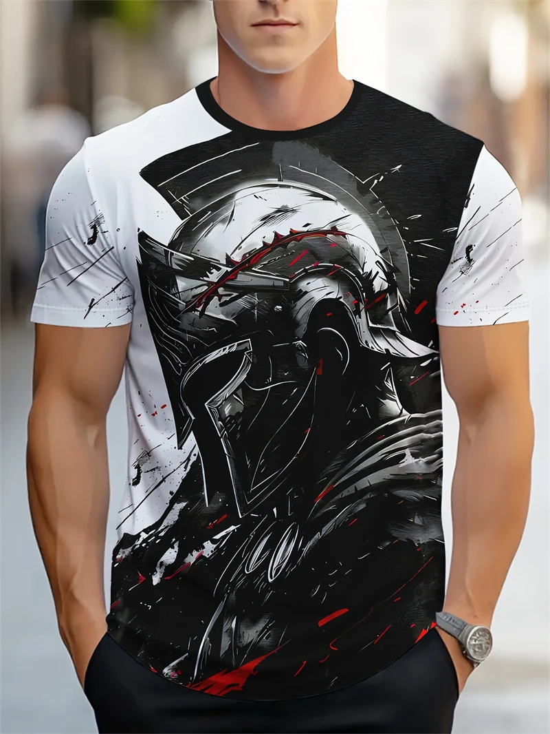 Street Fashion Outfit For Men - Мужская футболка с 3D-принтом «Спартанский воин